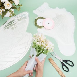 UNICRAFTALE about 50Pcs Waterproof Butterfly Flower Bouquet Wrapping Paper White Transparent OPP Bouquet Packaging Paper Butterfly Clear Floral Wraps Packaging for Wedding Florist Supplies 58x56cm