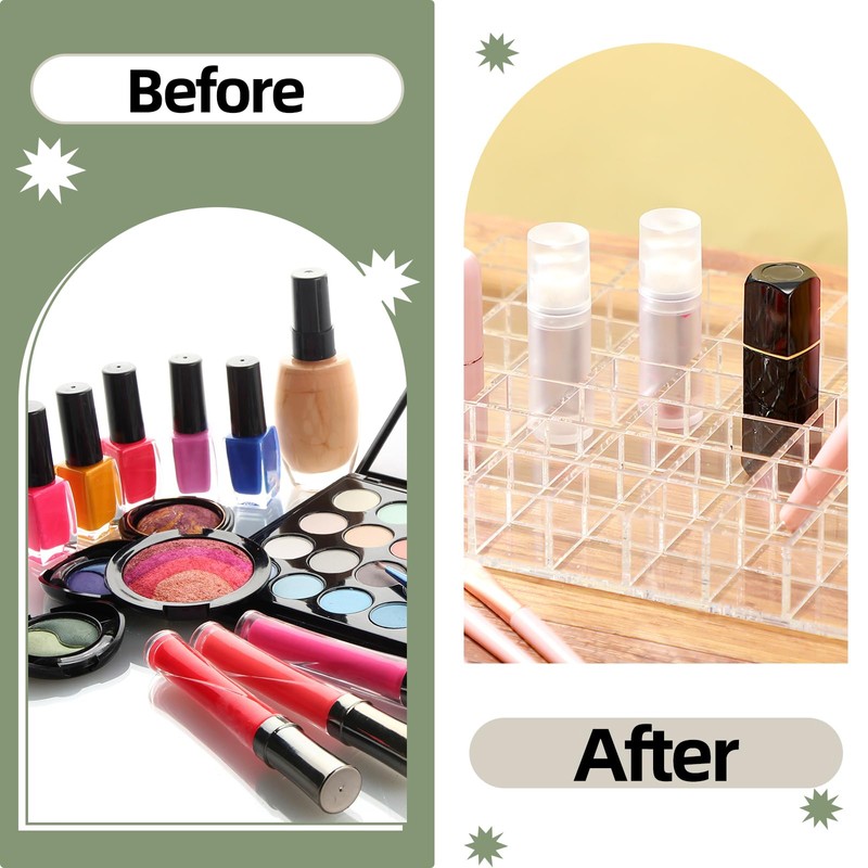 Mumufy Lipstick Holder Clear Acrylic Organizer Makeup Lip Gloss Organizer