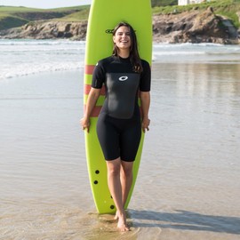 Osprey Women's Shorty 3 mm Summer Wetsuit, Adult Short Sleeve Neoprene Surfing Diving Wetsuit, Origin, Multiple Colours, S