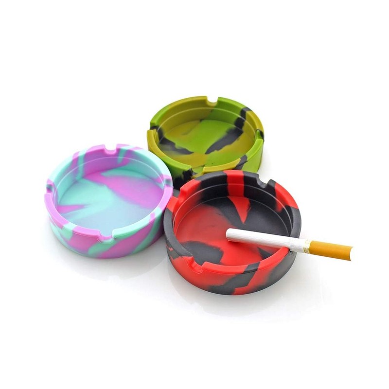 2Pack Silicone Ashtray, JCSMARTEC Unbreakable Rubber High Temperature Heat Resistant