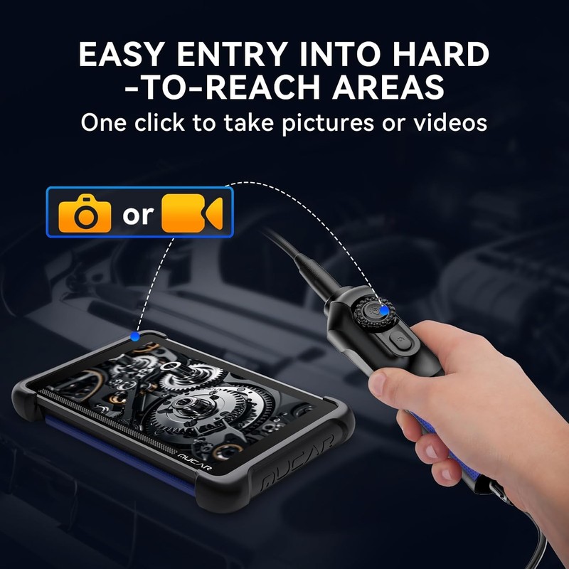 MUCAR E021 USB Endoscope Borescope, 720P Borescope with 6 Adjustable