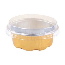 100 Packs Aluminum Foil Baking Cups Set,1.8oz Disposable Mini Muffin Dessert Cups Cupcake with Lids,for Pudding, Party, Wedding Dessert Cups Decor