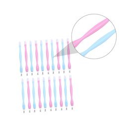 PACKOVE 2pcs Dual Ended Nail Cuticle Pusher Cleaner Exfoliating Scrub Tools for Manicure Nail Cleaning Stick for Dead Skin Removal Random Color Ergonomic Design Random Color