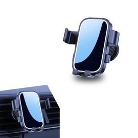 Sinytuto 1 PC Car Mobile Phone Holder, 360-degree Rotation Intelligent Gravity Sensing Design Telescopic Spiral Clip A/C Outlet Navigation Holder, Auxiliary Travel Parts, for Cars (Black & Silver)