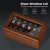 BEWISHOME Watch Box for Men, 12-Slot Watch Case, 2-Layer Watch