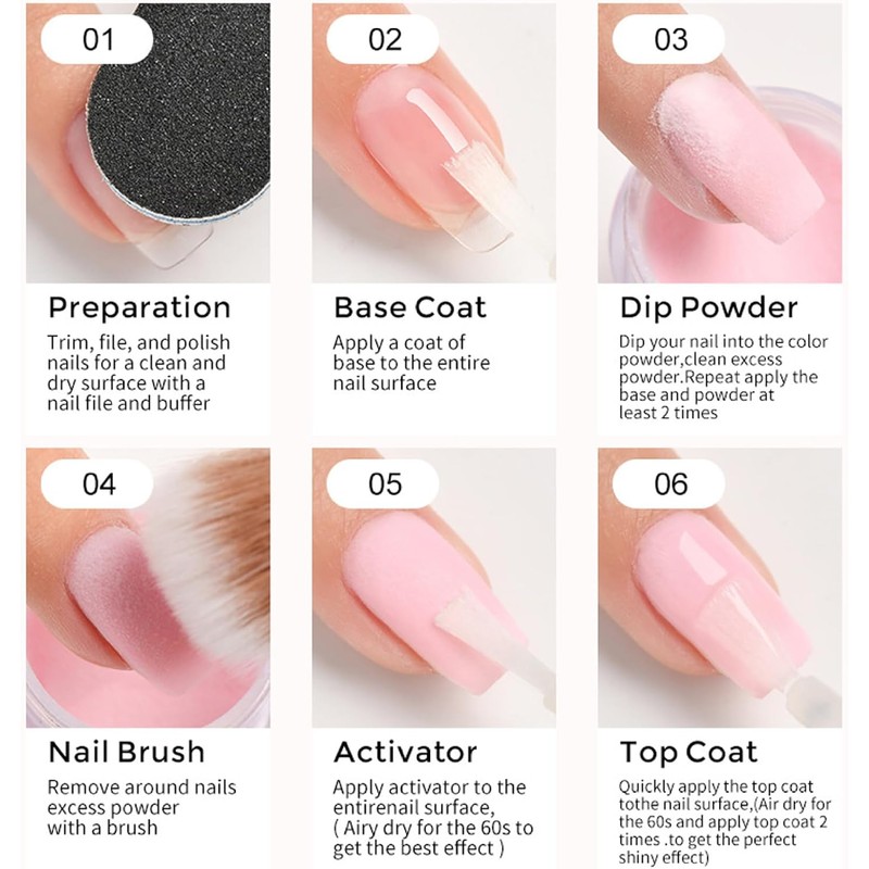 Kit de uñas en polvo de inmersión 4 colores –