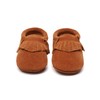 HONGTEYA Leather Baby Moccasins Hard Soled Tassel Crib Toddler Shoes