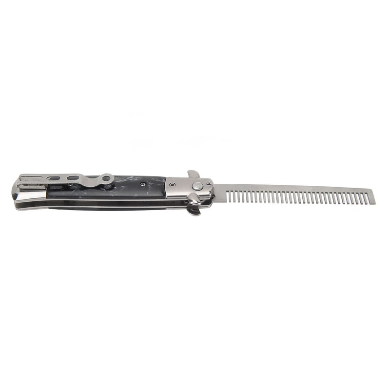 Switchblade Comb Men Automatic Push Button Foldable Pocket Oil Hair