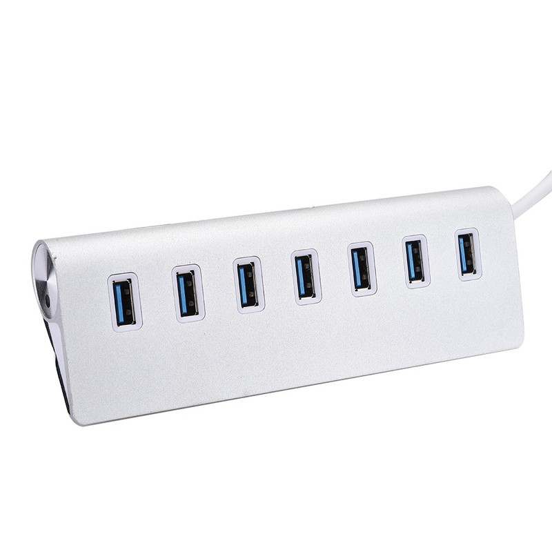 USB 3.0 Splitter Aluminum Alloy Hub 7-in-1 Docking Station for