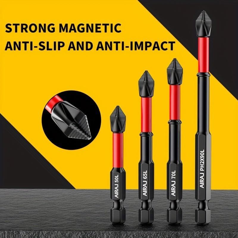 Magnetic Phillips Screwdriver Bit Set, High Hardness Anti-slip Screwdriver Head