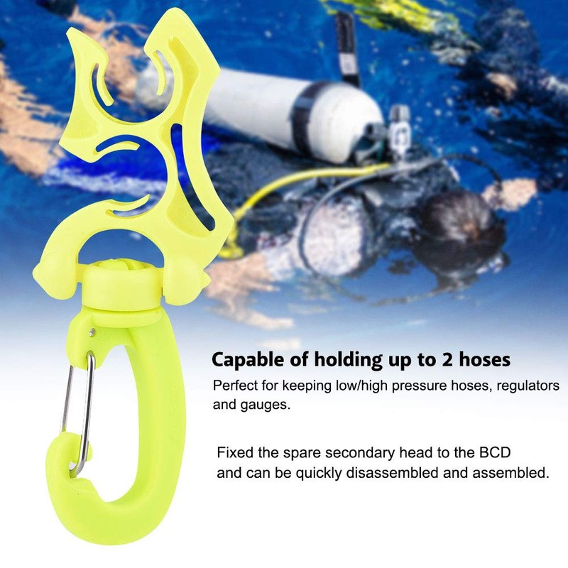 Keenso Scuba Diving Double Hose Holder with Clip, Scuba Diving