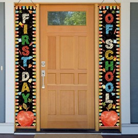 First Day of School Decorations Outdoor First Day of School Porch Sign Banner 1st Day of School Back To School Deocrations and Supplies for Home School Classroom Office