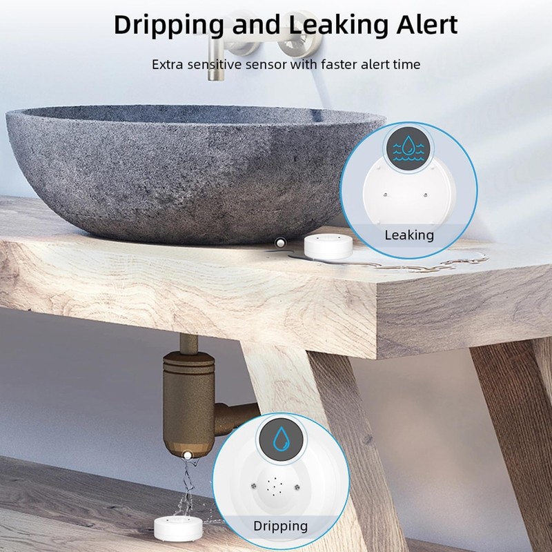 WiFi Water Ieak Detector: Smart Water Ieak Sensor with 80dB