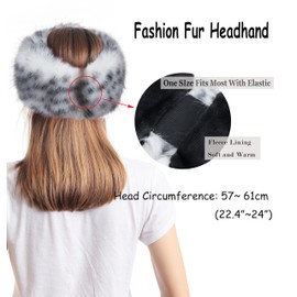 La Carrie Faux Fur Headband with Stretch Women's Winter Earwarmer Earmuff(Gray Leopard Printed)