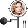 LANSI 8" Wall Mounted Makeup Mirror with Handle, 3 Color