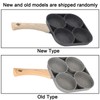 4‑Hole Egg Frying Pot Pancake Pan with Wood Handle for