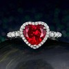 Navachi 925 Sterling Silver 18k White Gold Plated 2.5ct Heart