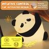 AiSagePure Silicone Panda Night Light for Kids, Touch Control, Rechargeable,