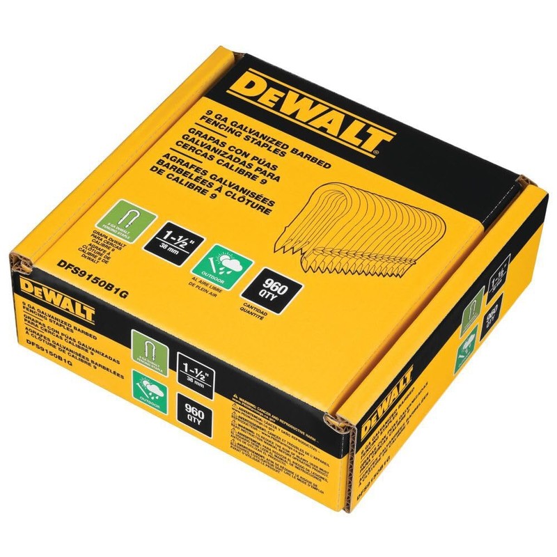 DEWALT Galvanized Barbed Fencing Staples 1.5" 9 GA (DFS9150B1G)