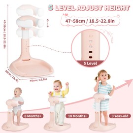 Foldable Baby Shower Stand, Anti-Slip Baby Shower Standing Support, Adjustable Baby Shower Stand, Soporte para Bañera de Bebé, Baby Bathtub with Stand Ideal Gift for Infants 6-36 Months (Pink)