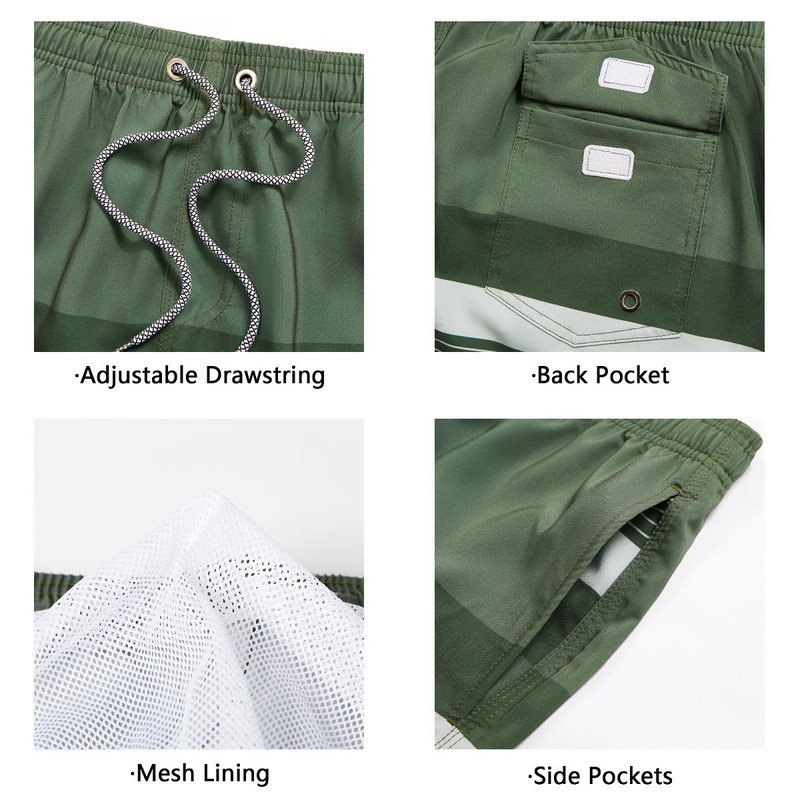 iCKER Men's Shorts, Swimming Trunks, Beach Shorts, Board Shorts, Quick-Drying