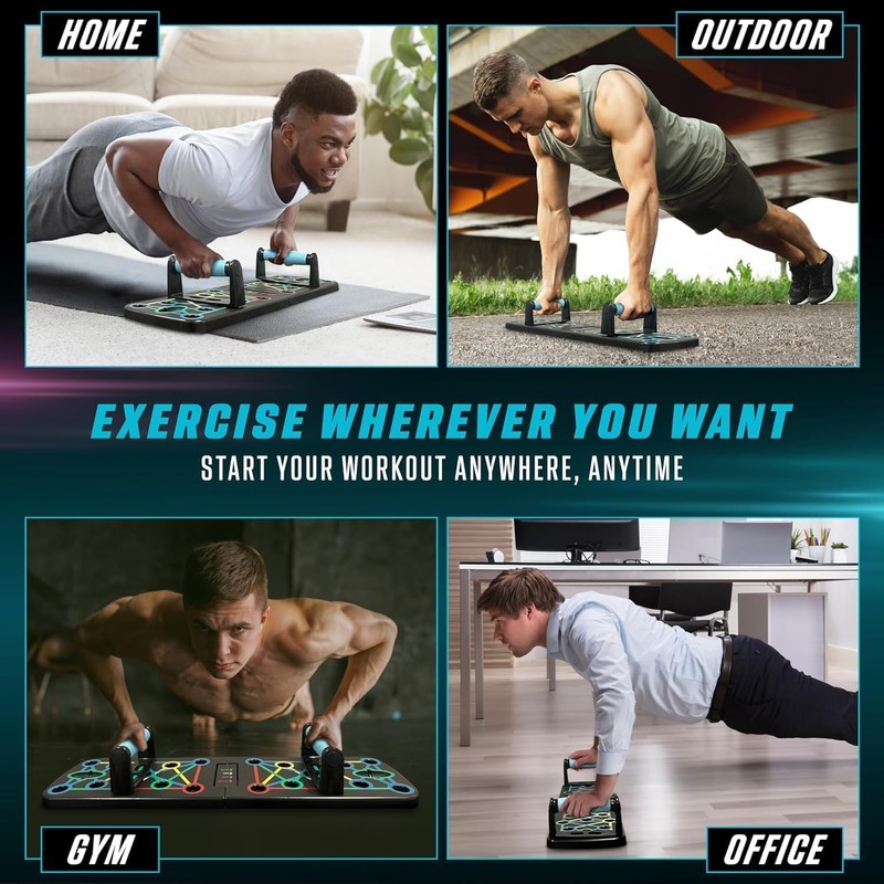 Push Up Board, Multi-Function Home Workout Equipment, Foldable, Portable Press