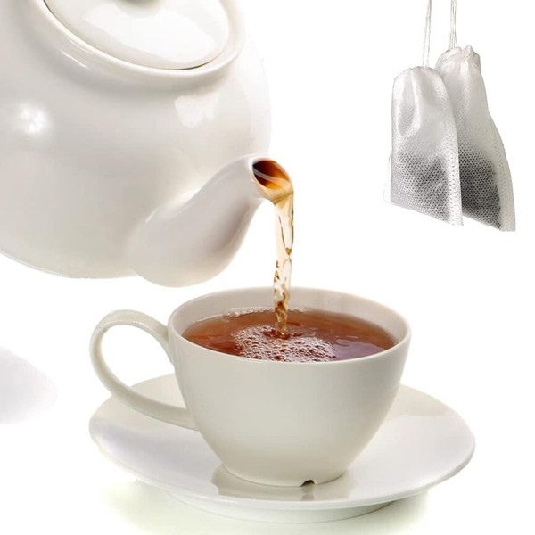 Tea Bags, Pack of 200 Disposable Tea Bags with Drawstring,