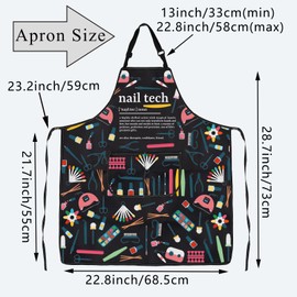 BDPWSS Nail Tech Apron With Pockets Nail Tech Noun Gift Nail Technician Gift Manicurist Gift Nail Stylist Manicurist Gift (nail tech noun APCA)