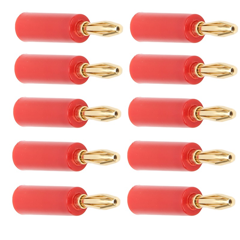 10PCS Banana Plugs 4mm Audio Jack Connector Solderless Six Blade