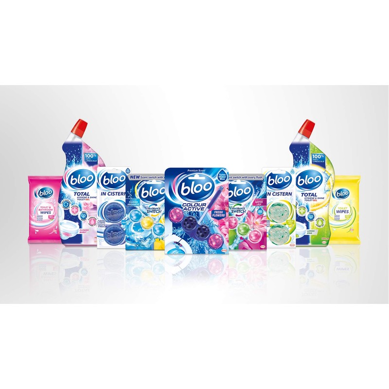 Bloo Power Active, Flowers, Toilet Rim Block, Pack of 10
