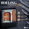 Rolling Knife Sharpener Kit, Comes with Leather Strop - Roller