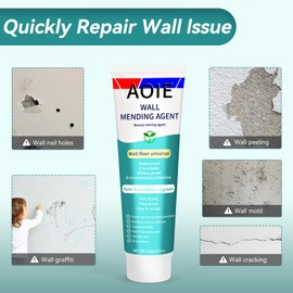 2-Pack 250g Quick Dry Wall Repair Kit - Fix Cracks, Holes, Scratches, Graffiti in 15 Min | All-in-One Spackling Paste with Scraper & Sandpaper | DIY Home Wall Patch for Drywall, Wood, Painted Walls