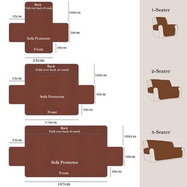 W WWEENUO Quilted Recliner Chair Covers, Plush Non Slip Chair Slipcover Soft Washable Couch Cover Furniture Protector with Elastic Straps and Pocket for Kids, Dogs, Pets (Grey, 1 Seater)