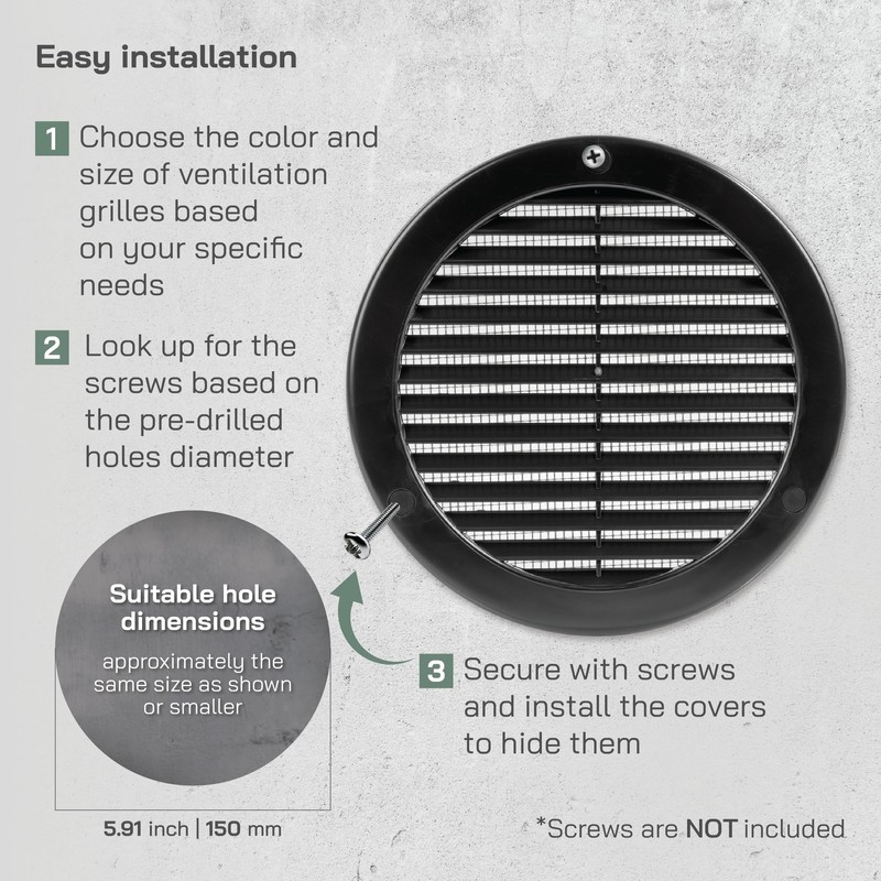 Vent Systems 6" Inch (Opening Dimensions) - Pack of 5