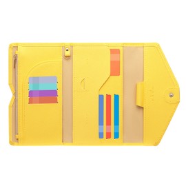 Zoppen Passport Holder Women/Men Mulit-Purpose RFID Blocking Travel Wallet Passport Cover Tri-fold Document Organizer Travel Essentials, #22 Yellow