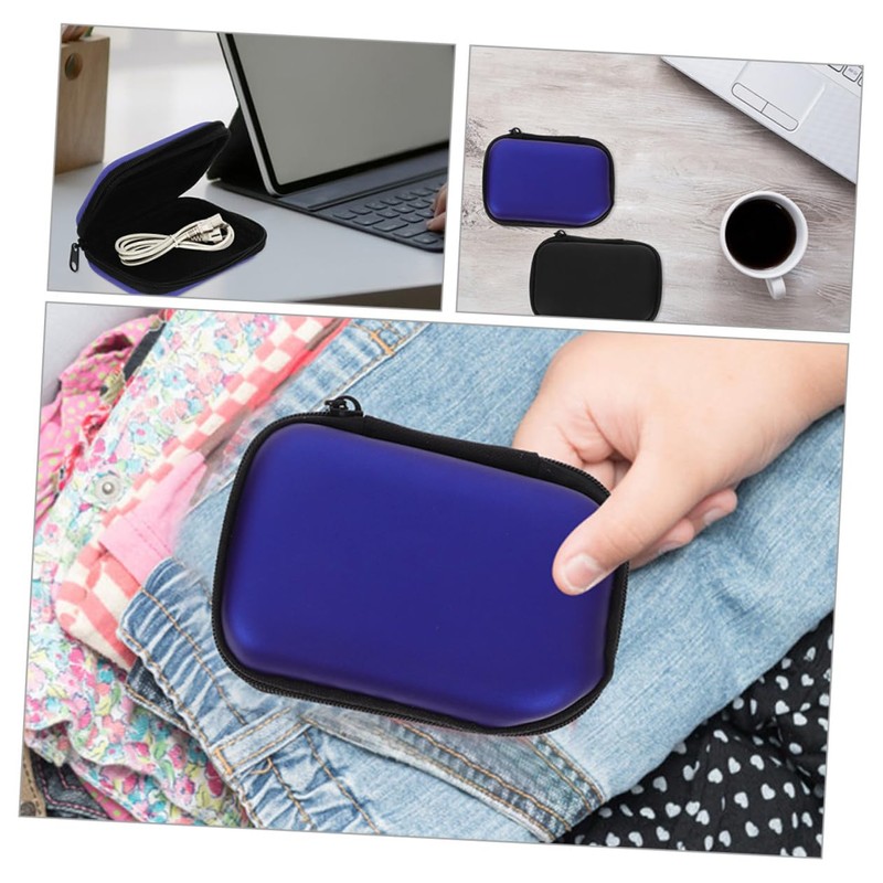 2 Pcs Portable Storage Box Small Headphone Bag Earphone Carrying