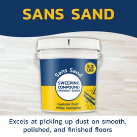 Banner Chemical Sans Sand Gritless Sweeping Compound Without Sand – Effective Dust Control, Non Abrasive and Safe for Smooth, Finished & Polished Floors, Oil Free, Made in USA (5.2 lbs) - 4 Pack