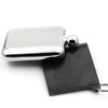 iSavage 6oz Rectangle Hip Flask with a Detachable Leather Pouch-YM605