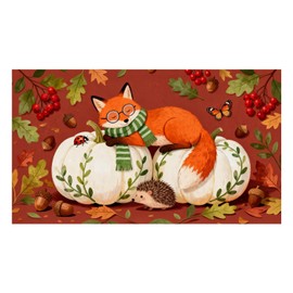 Fall Door Mat, Hello Pumpkin Door Mat, Farmhouse Doormat for Home, 30 x 17"