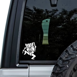 Tiki Witch Doctor 18 Colors Vinyl Decal Sticker 4x5 - Custom Truck Bumper Window Laptop Car Notebook Mug Tumbler Gift Helmet (White)