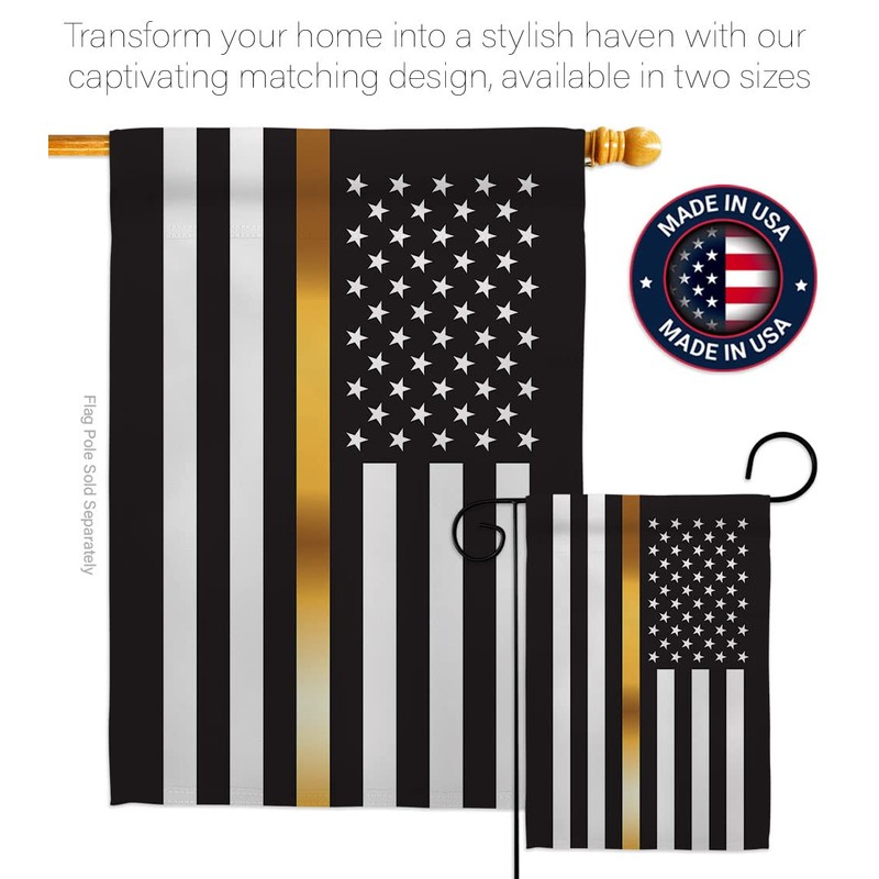 US Thin Gold Line Garden Flag - Set Mailbox Hanger