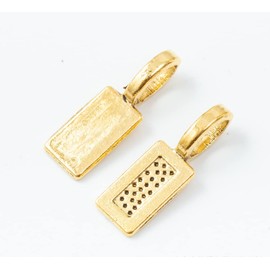 MAHAVIMOKSA 1 Box 21x7mm Spoon Glue On Bails Rectangle Pad for Pendant Earrings Necklace Jewelry Making Glass Cabochon Tiles Pendant (Antique Gold)
