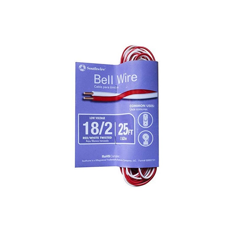 Southwire 64267101 Red/White Bell Wire 25 Feet