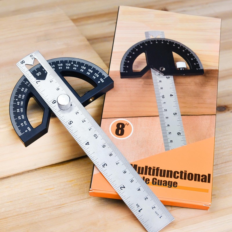 SRJQXH Protractor Woodworking, Protractor Metal with Locking Screw, 0-180° Goniometer