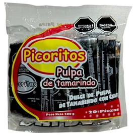 Picoritos Pulpa de Tamarindo - Dulce de pulpa de tamarindo con chile - 20 piezas - 500 g