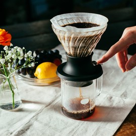 Hario V60 Leachable Dripper Switch &amp; Server Set / SSD-5012-B / 하리오 V60 침출식 드리퍼 스위치&서버세트 / SSD-5012-B