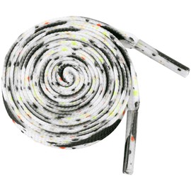 Elerevyo Flat Colorful Shoelaces Speckled Shoe Strings Splash Color Print Shoe Laces for Sneakers 2 Pairs 160cm/62.99" Black White Watercolor