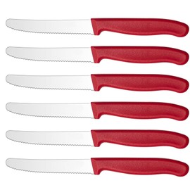 cuhostki Frühstücksmesser, 6 Stück Tafelmesser, Tafelmesser Aus Rostfreiem Stahl, Steakmesser, Tischmesser Mit Wellenschliff, Scharfes Brotmesser, Geeignet Für Restaurants,Hotels Und Dinner Party