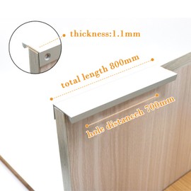 4Pcs Hidden Drawer Pulls Mount Finger Edge Pull Finger Edge Pull Concealed Handles Aluminum Hidden Concealed Tab Pulls for Home Drawer Cabinet (Silver)