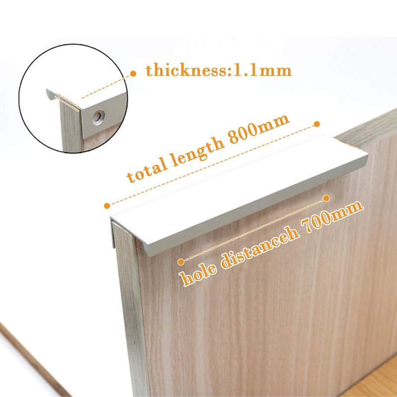 4Pcs Hidden Drawer Pulls Mount Finger Edge Pull Finger Edge